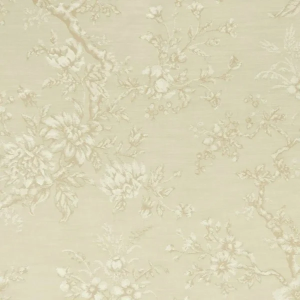 Simone Fabric - Natural by brown botanical jacquard fabric from Clarke & Clarke