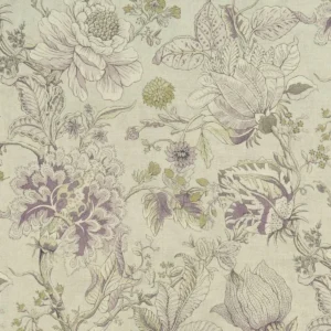 black-grey botanical jacquard fabric from Clarke & Clarke
