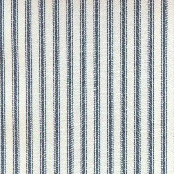 Sutton Fabric - Navy by blue striped cotton fabric from Clarke & Clarke