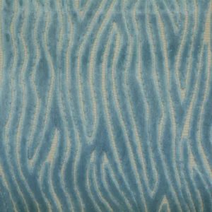 blue striped velvet-chenille fabric from Clarke & Clarke