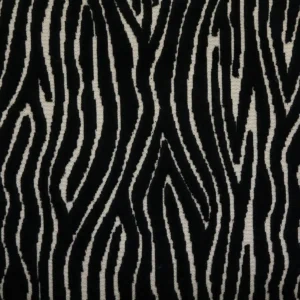 black-grey striped velvet-chenille fabric from Clarke & Clarke