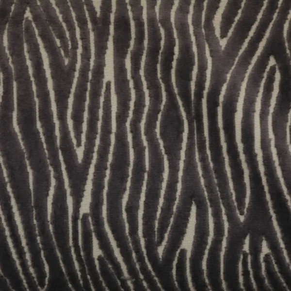 Onda Fabric - Espresso by brown striped velvet-chenille fabric from Clarke & Clarke