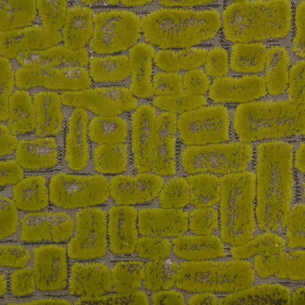 Moda Fabric - Citrus by green spotted velvet-chenille fabric from Clarke & Clarke