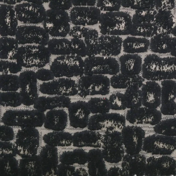 Moda Fabric - Ebony by black-grey spotted velvet-chenille fabric from Clarke & Clarke