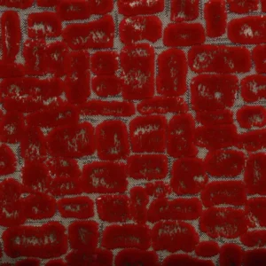 red spotted velvet-chenille fabric from Clarke & Clarke