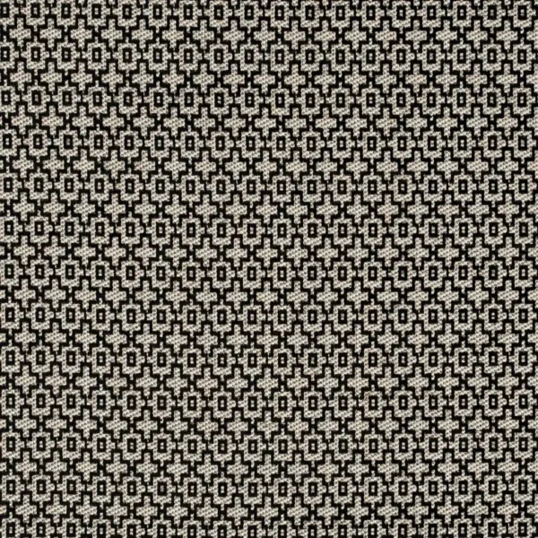 Mansour Fabric - Charcoal by black-grey geometric jacquard fabric from Clarke & Clarke