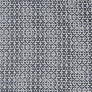 blue geometric jacquard fabric from Clarke & Clarke
