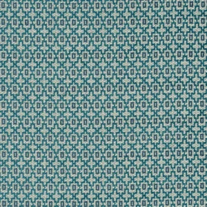 blue geometric jacquard fabric from Clarke & Clarke