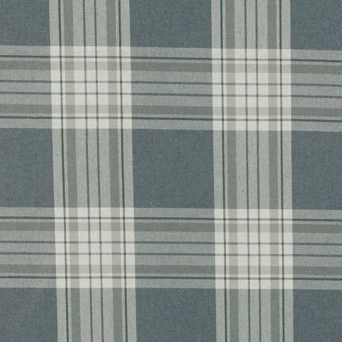 Glenmore Fabric - Flannel by black-grey checked woven fabric from Clarke & Clarke