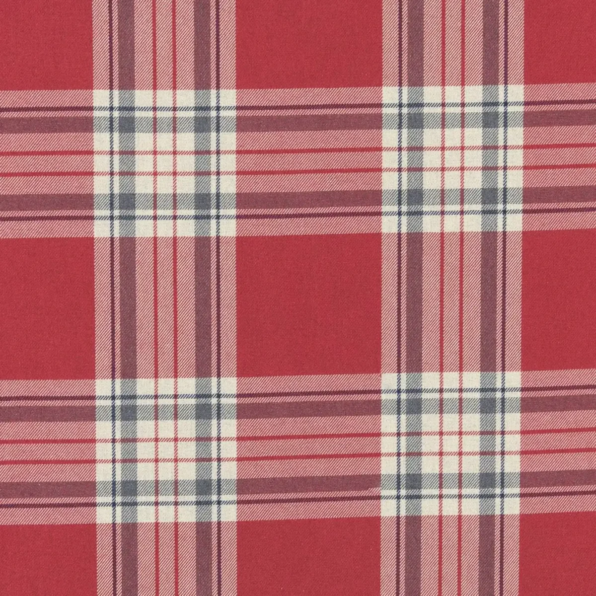 Glenmore Fabric - Red by red checked woven fabric from Clarke & Clarke