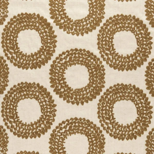 Dashiki Fabric - Cinnamon by yellow spotted embroideried fabric from Clarke & Clarke