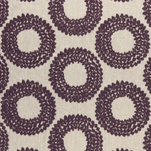 purple spotted embroideried fabric from Clarke & Clarke