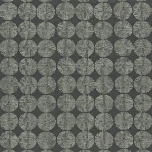 black-grey geometric embroideried fabric from Clarke & Clarke
