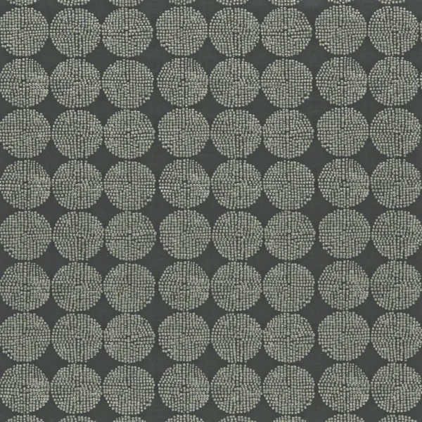 Kiko Fabric - Charcoal by black-grey geometric embroideried fabric from Clarke & Clarke