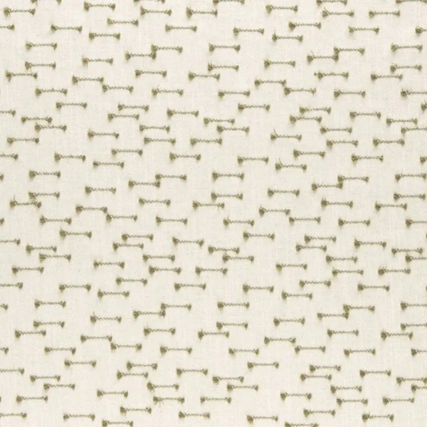 green contemporary embroideried fabric from Clarke & Clarke