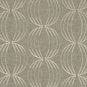 black-grey geometric embroideried fabric from Clarke & Clarke