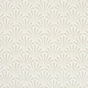 white geometric jacquard fabric from Clarke & Clarke