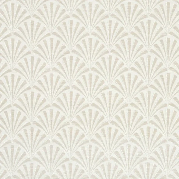 Chrysler Fabric - Ivory by white geometric jacquard fabric from Clarke & Clarke