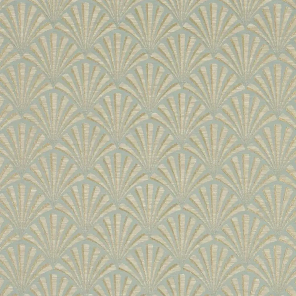 Chrysler Fabric - Mineral by green geometric jacquard fabric from Clarke & Clarke