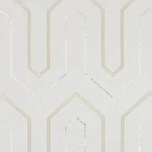 black-grey geometric embroideried fabric from Clarke & Clarke