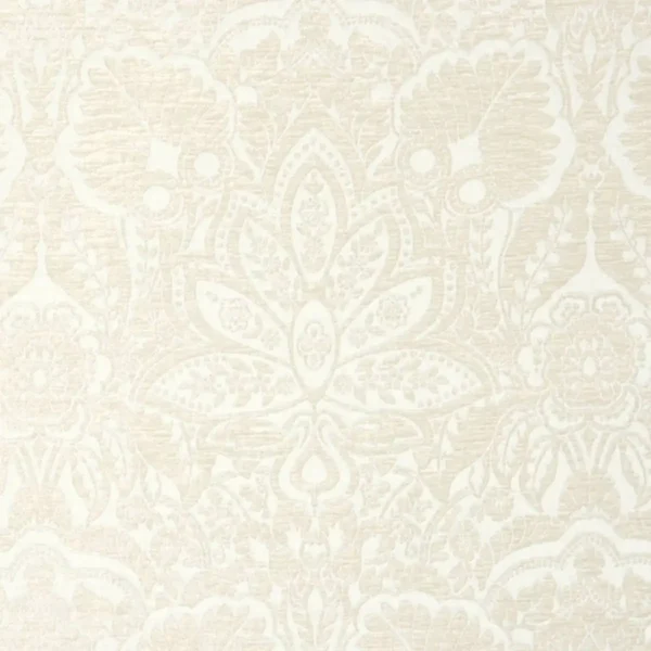 Waldorf Fabric - Ivory by black-grey botanical jacquard fabric from Clarke & Clarke