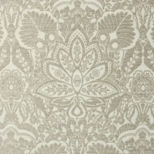 black-grey botanical jacquard fabric from Clarke & Clarke