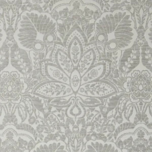 black-grey botanical jacquard fabric from Clarke & Clarke