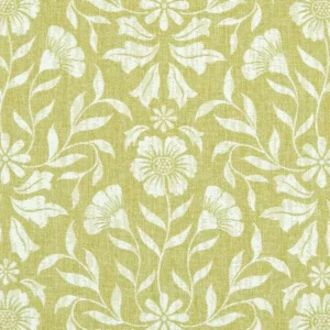 green botanical jacquard fabric from Clarke & Clarke