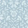 blue botanical jacquard fabric from Clarke & Clarke