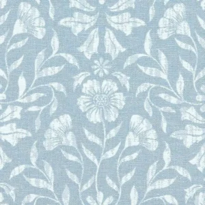 blue botanical jacquard fabric from Clarke & Clarke