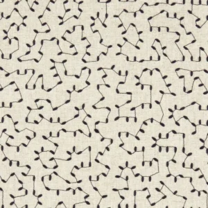 black-grey spotted embroideried fabric from Clarke & Clarke