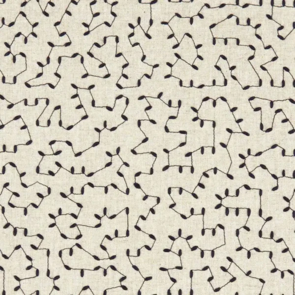 Bibury Fabric - Midnight by black-grey spotted embroideried fabric from Clarke & Clarke