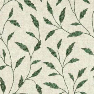 brown botanical embroideried fabric from Clarke & Clarke