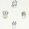 blue botanical embroideried fabric from Clarke & Clarke