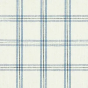 blue checked linen fabric from Clarke & Clarke