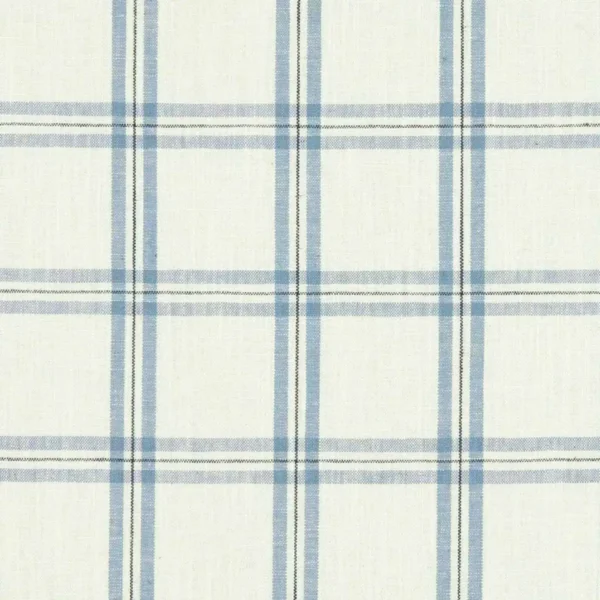 Kelmscott Fabric - Denim by blue checked linen fabric from Clarke & Clarke
