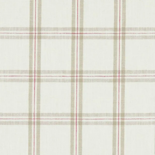 Kelmscott Fabric - Raspberry / Linen by brown checked linen fabric from Clarke & Clarke