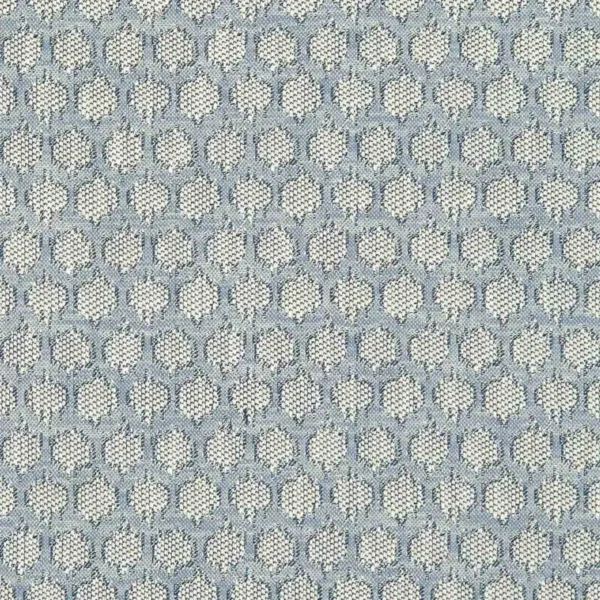 Dorset Fabric - Denim by blue geometric woven fabric from Clarke & Clarke