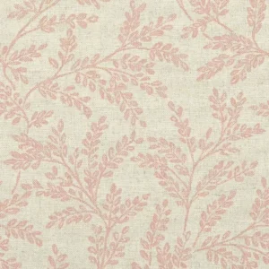 pink botanical woven fabric from Clarke & Clarke