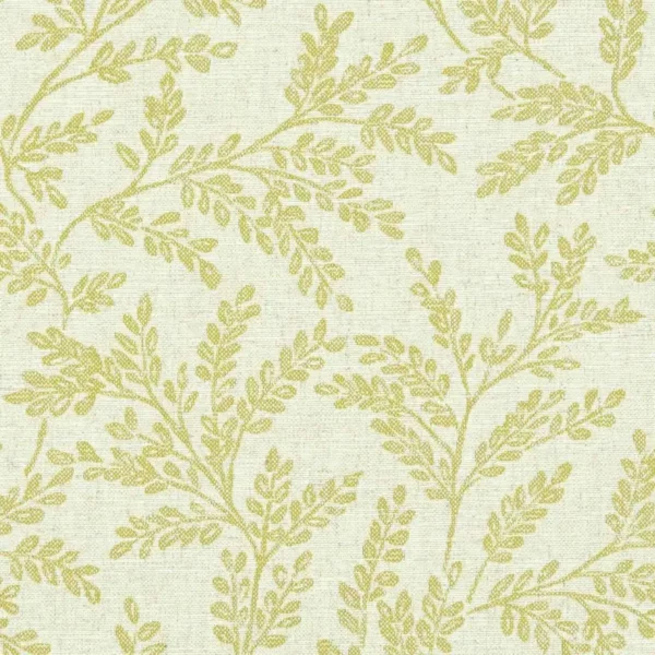 Ferndown Fabric - Citron by yellow botanical woven fabric from Clarke & Clarke