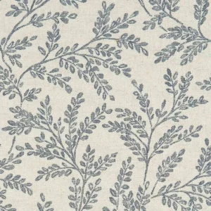 blue botanical woven fabric from Clarke & Clarke