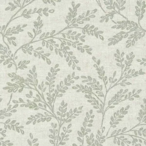 green botanical woven fabric from Clarke & Clarke