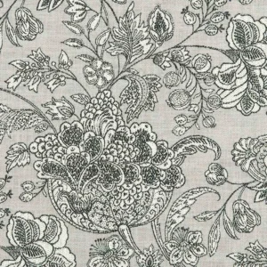 black-grey botanical woven fabric from Clarke & Clarke