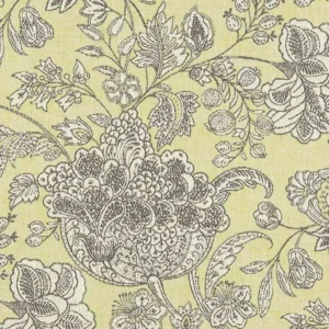 yellow botanical woven fabric from Clarke & Clarke