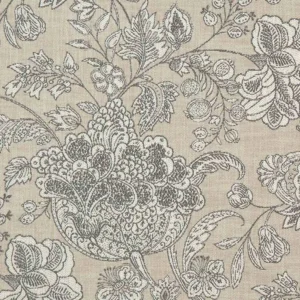 black-grey botanical woven fabric from Clarke & Clarke