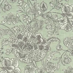 green botanical woven fabric from Clarke & Clarke