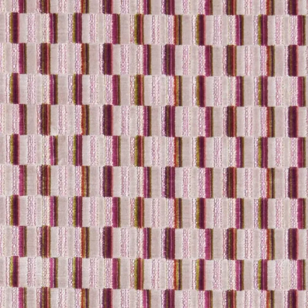 Cubis Fabric - Multi by multicolour geometric velvet-chenille fabric from Clarke & Clarke