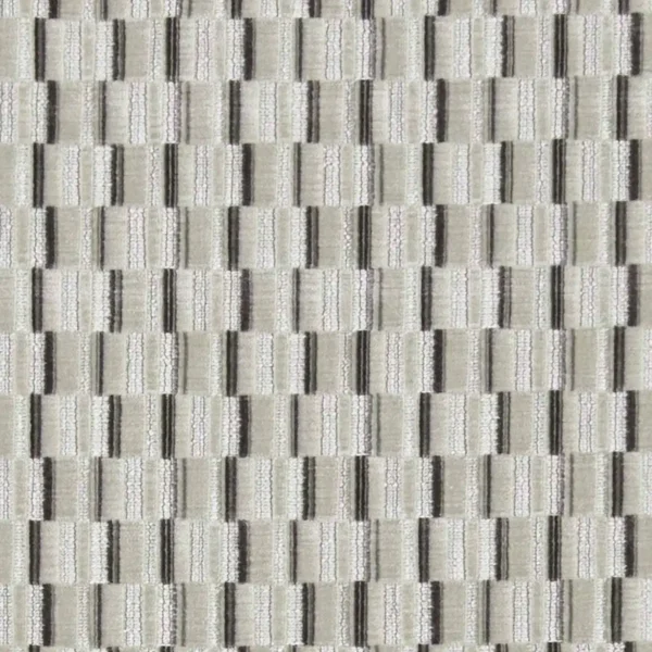 Cubis Fabric - Stone by black-grey geometric velvet-chenille fabric from Clarke & Clarke