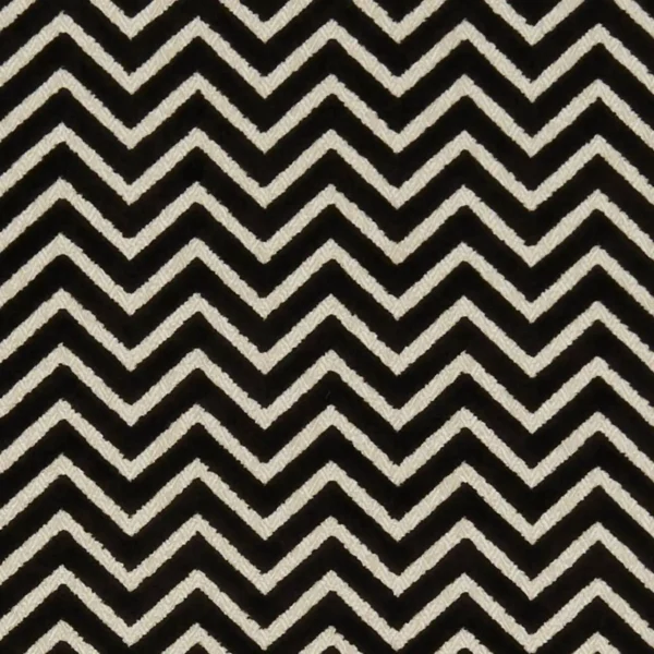 Prisma Fabric - Ebony by black-grey geometric velvet-chenille fabric from Clarke & Clarke