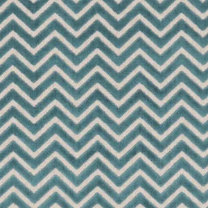 blue geometric velvet-chenille fabric from Clarke & Clarke